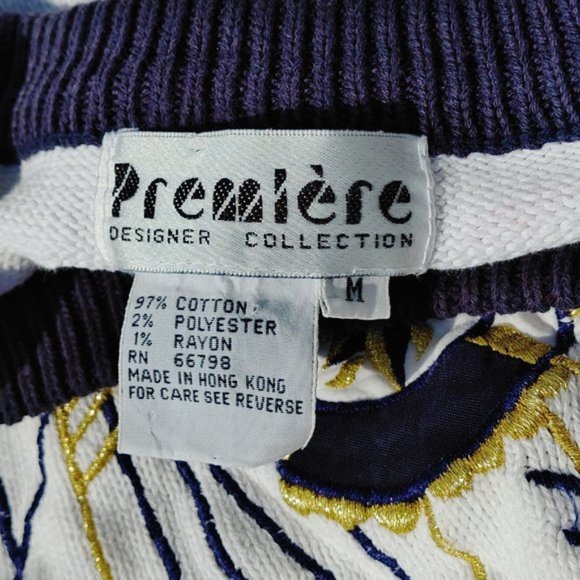 VINTAGE Premier Collection NAUTICAL SWEATER Size Medium Over Sized UNISEX - Picture 3 of 9